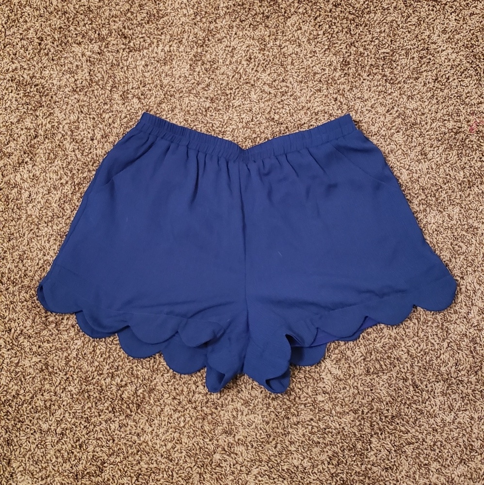 Blue scalloped shorts